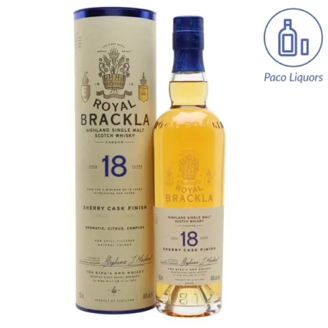 Royal Brackla 18 Year Old Single Malt Scotch Whisky Oloroso Sherry Cask Finish The King's Own Whisky 46%abv 700ml